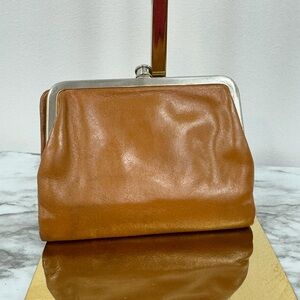 HOBO Brown Leather Frame Clutch